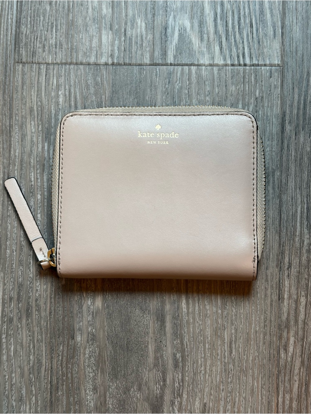 Kate Spade Taupe Small Zip-Around Wallet